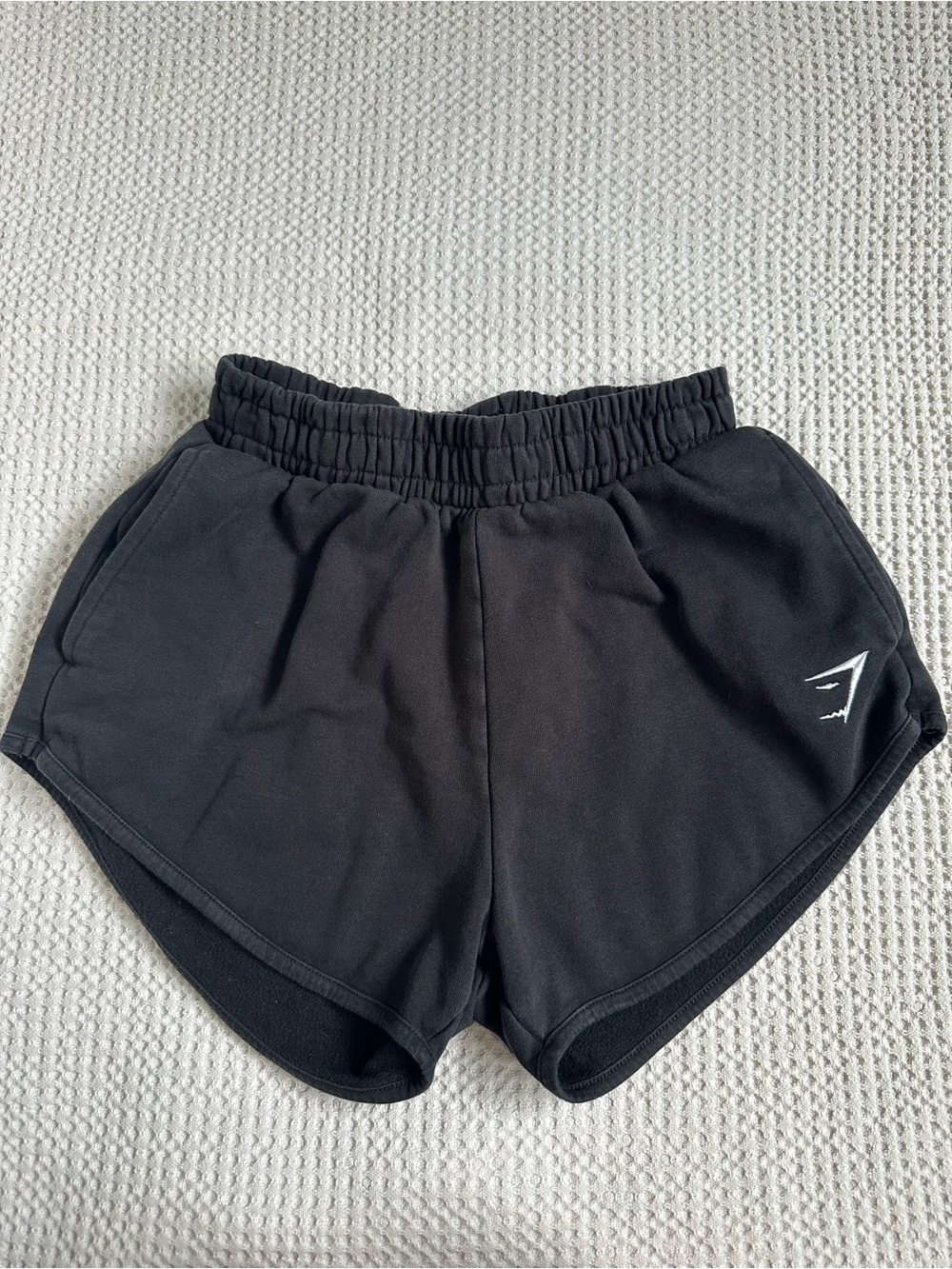 Gymshark Black High-Waist Athletic Shorts with Logo
